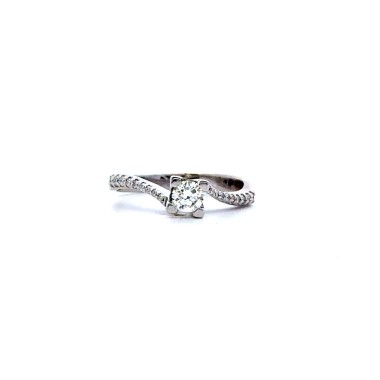 Anello Solitario 0,26 ct con Diamanti Naturali 0,13 ct