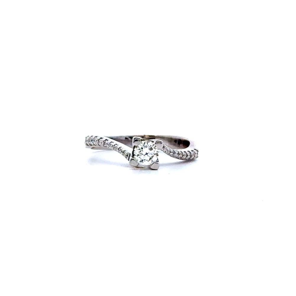 Anello Solitario 0,26 ct con Diamanti Naturali 0,13 ct