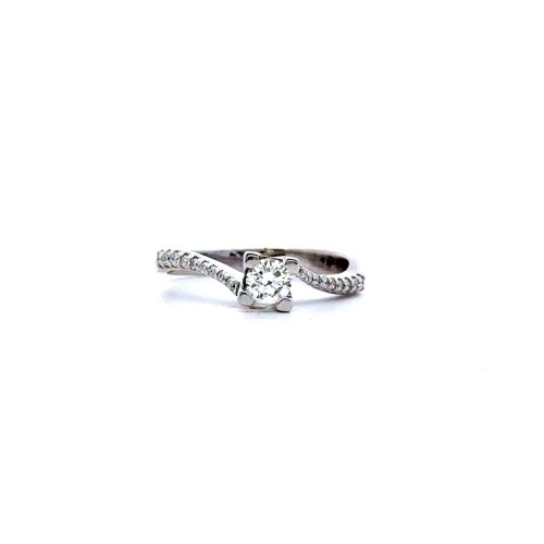 Anello Solitario 0,26 ct con Diamanti Naturali 0,13 ct