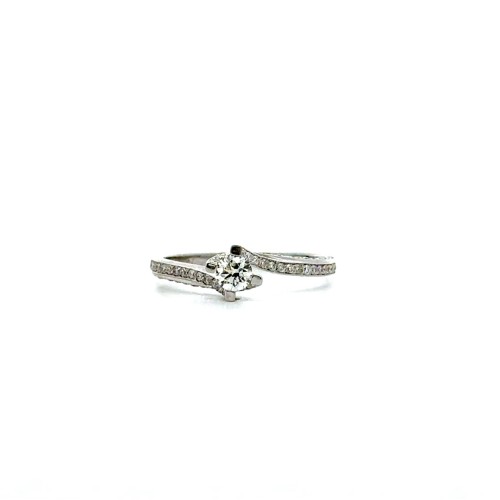 Anello Solitario Valentino 0, 21 ct con Diamanti Naturali 0,29 ct