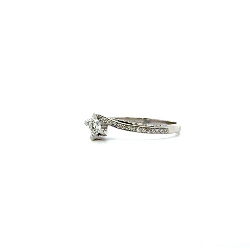 Anello Solitario Valentino 0, 21 ct con Diamanti Naturali 0,29 ct