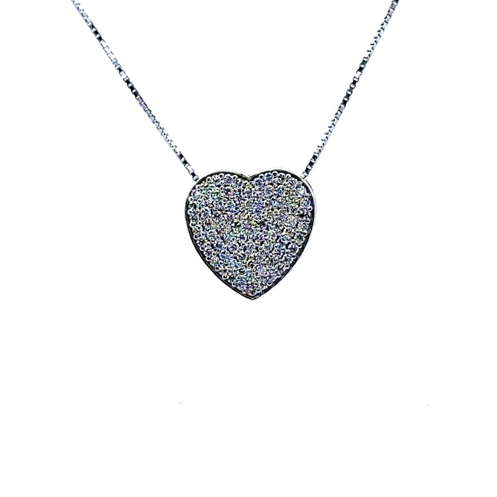 Collana con Cuore di Diamanti Naturali 0,62 ct