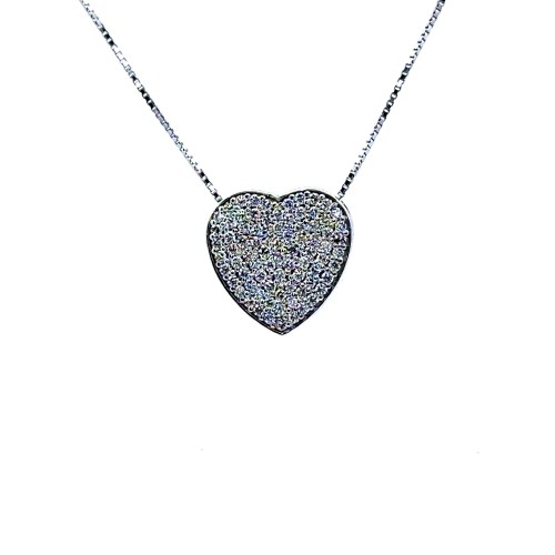 Collana con Cuore di Diamanti Naturali 0,62 ct