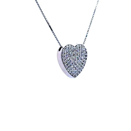 Collana con Cuore di Diamanti Naturali 0,62 ct