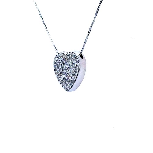 Collana con Cuore di Diamanti Naturali 0,62 ct