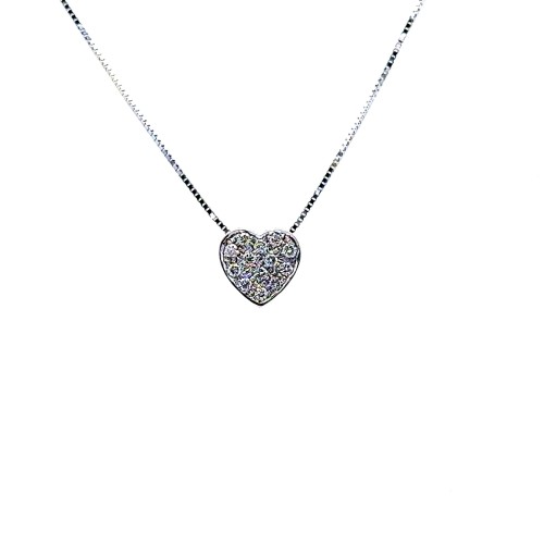 Collana con Cuore di Diamanti Naturali 0,11 ct