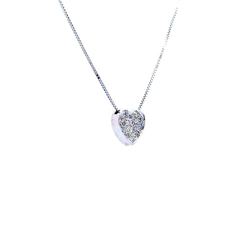 Collana con Cuore di Diamanti Naturali 0,11 ct