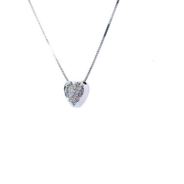 Collana con Cuore di Diamanti Naturali 0,11 ct