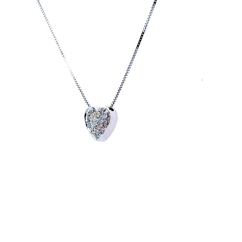 Collana con Cuore di Diamanti Naturali 0,11 ct