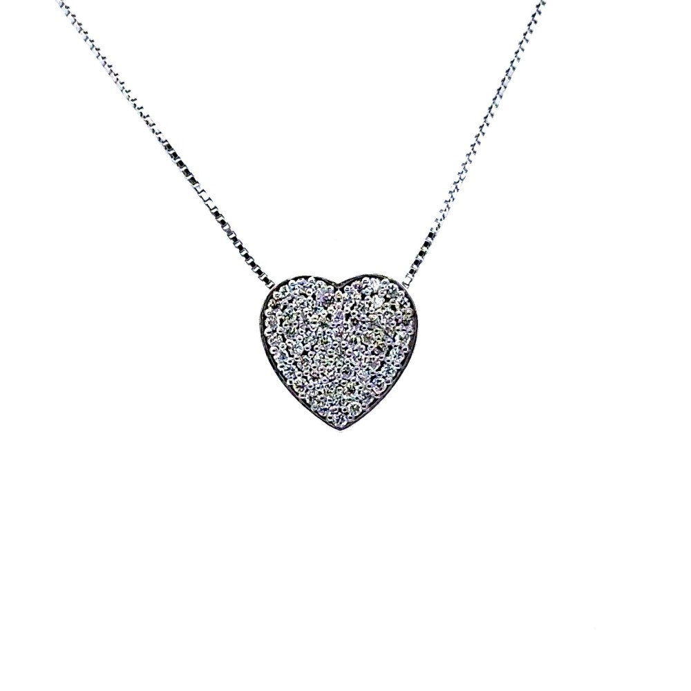Collana con Cuore di Diamanti Naturali 0,42 ct