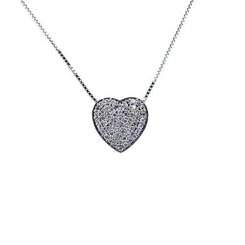 Collana con Cuore di Diamanti Naturali 0,42 ct