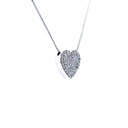 Collana con Cuore di Diamanti Naturali 0,42 ct