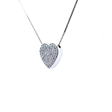 Collana con Cuore di Diamanti Naturali 0,42 ct