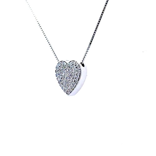 Collana con Cuore di Diamanti Naturali 0,42 ct