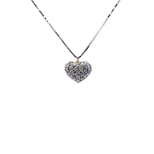 Collana con Cuore di Diamanti Naturali 0,21 ct