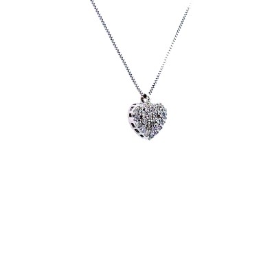 Collana con Cuore di Diamanti Naturali 0,21 ct