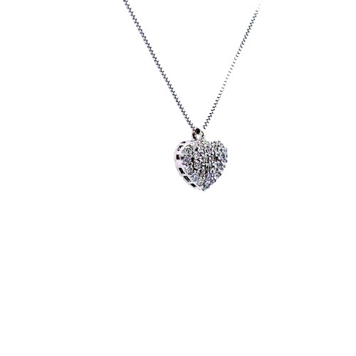 Collana con Cuore di Diamanti Naturali 0,21 ct