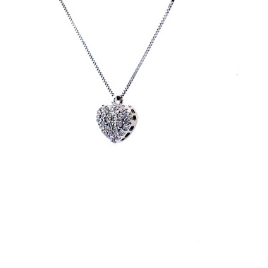 Collana con Cuore di Diamanti Naturali 0,21 ct