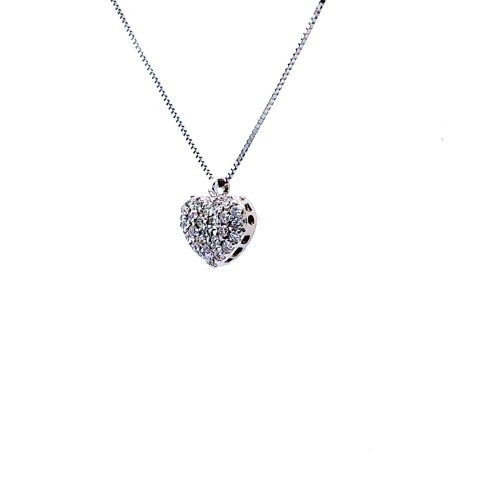 Collana con Cuore di Diamanti Naturali 0,21 ct