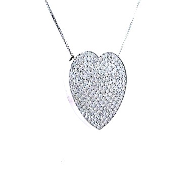 Collana con Cuore Pavé di Diamanti Naturali 3,55 ct