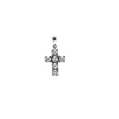 Ciondolo Croce con Diamanti Naturali 0,35 ct