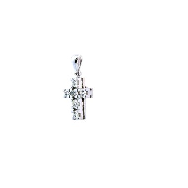Ciondolo Croce con Diamanti Naturali 0,35 ct