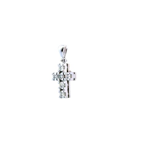 Ciondolo Croce con Diamanti Naturali 0,35 ct