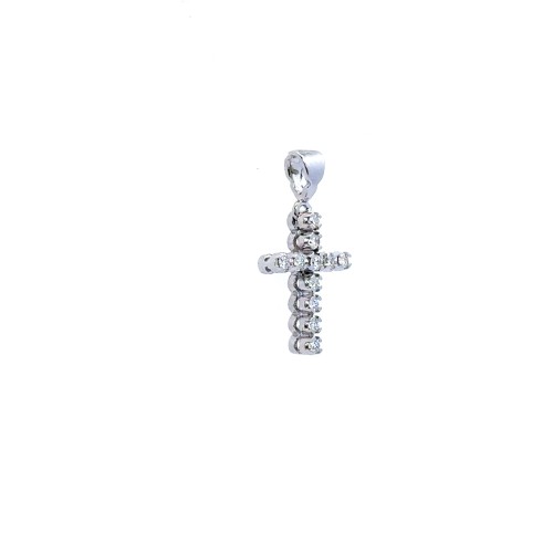 Ciondolo Croce con Diamanti Naturali 0,23 ct