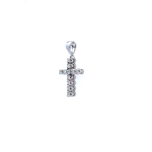 Ciondolo Croce con Diamanti Naturali 0,23 ct