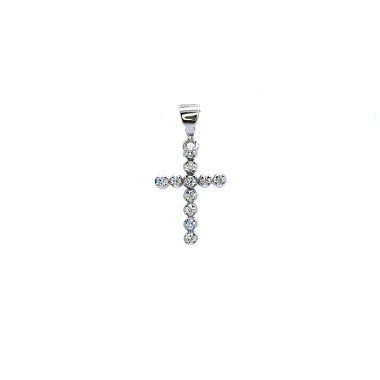 Ciondolo Croce con Diamanti Naturali 0,23 ct
