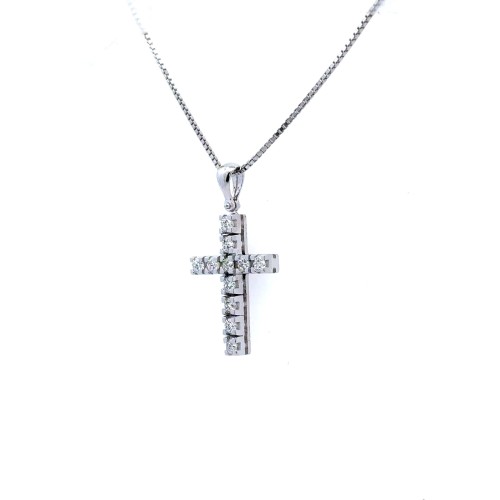 Ciondolo Croce con Diamanti Naturali 0,56 ct