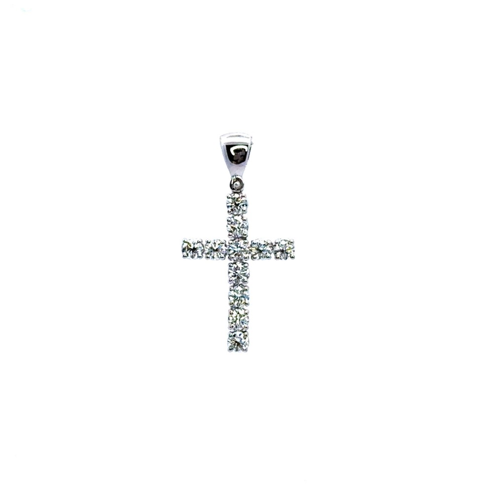 Ciondolo Croce con Diamanti Naturali 1,05 ct