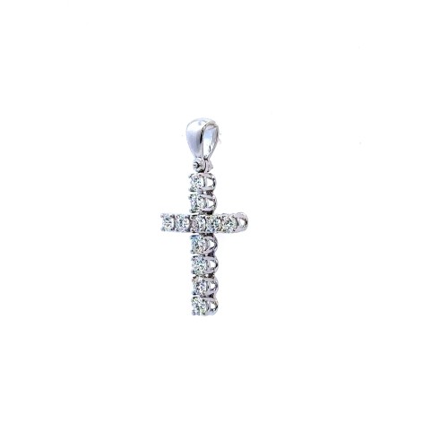 Ciondolo Croce con Diamanti Naturali 1,05 ct