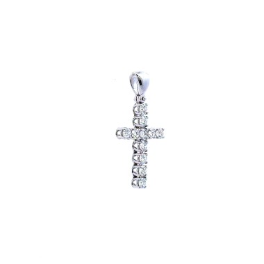 Ciondolo Croce con Diamanti Naturali 1,05 ct