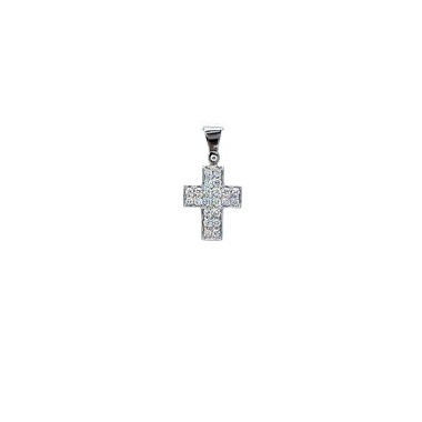 Ciondolo Croce con Pavé di Diamanti 0,15 ct