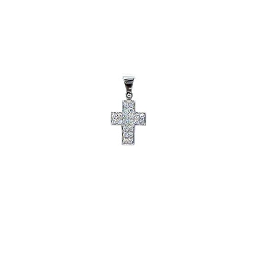 Ciondolo Croce con Pavé di Diamanti 0,15 ct