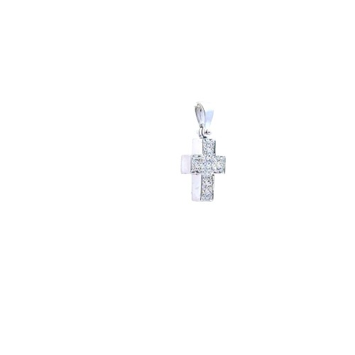 Ciondolo Croce con Pavé di Diamanti 0,15 ct