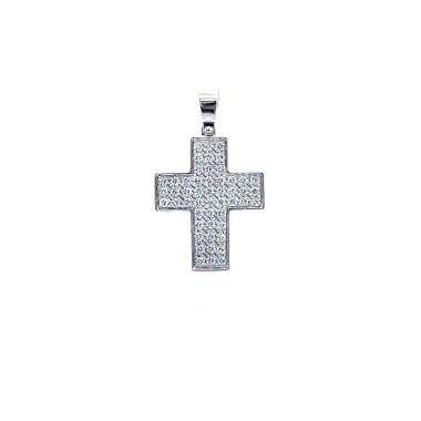 Ciondolo Croce con Pavé di Diamanti 0,55 ct