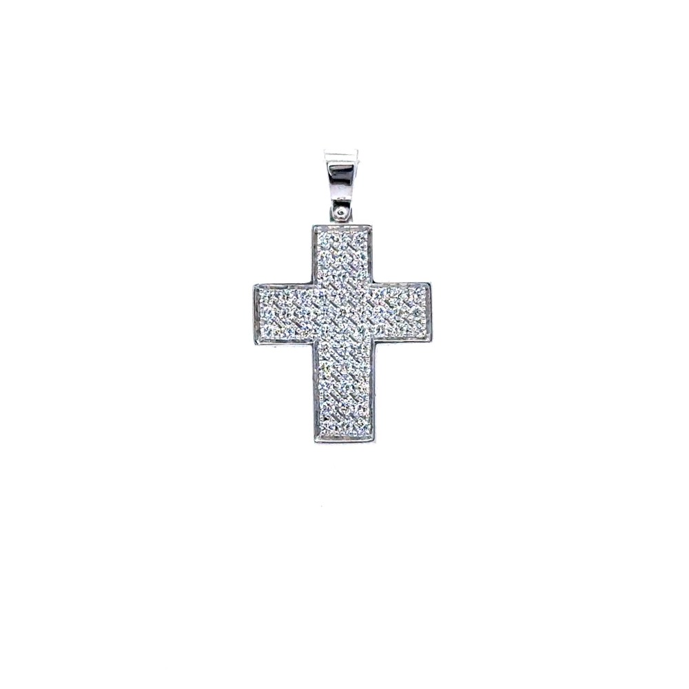 Ciondolo Croce con Pavé di Diamanti 0,55 ct