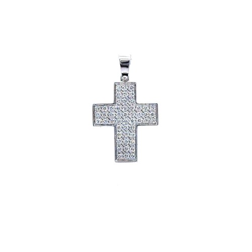 Ciondolo Croce con Pavé di Diamanti 0,55 ct