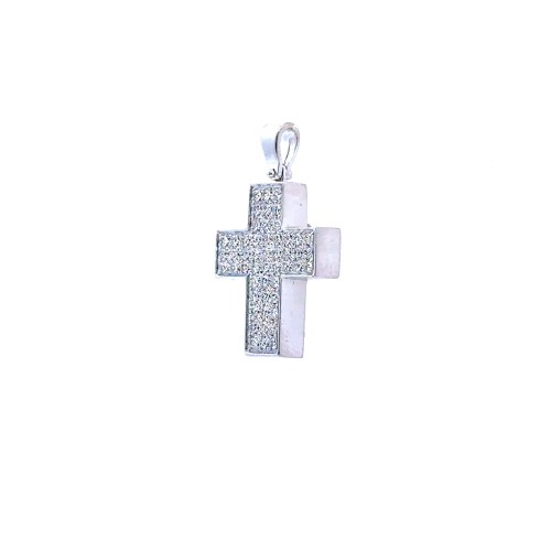 Ciondolo Croce con Pavé di Diamanti 0,55 ct