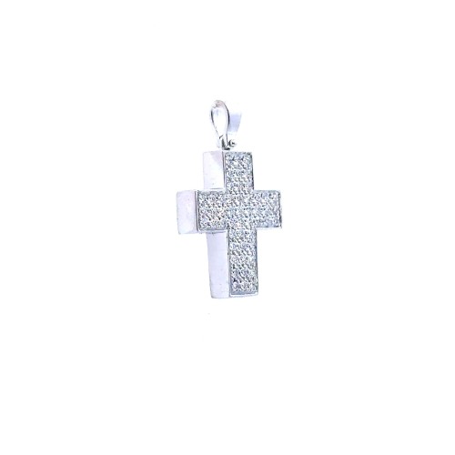 Ciondolo Croce con Pavé di Diamanti 0,55 ct