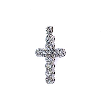 Ciondolo Croce Magic con Diamanti 1,15 ct F VS in Oro Bianco