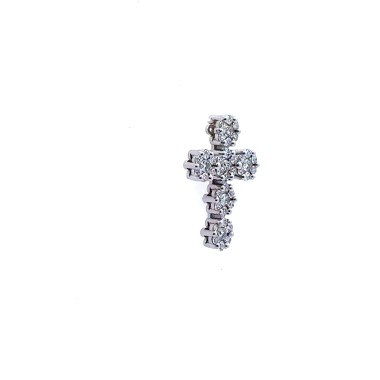 Ciondolo Croce Magic con Diamanti 0,61 ct D - F VVS in Oro Bianco