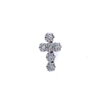 Ciondolo Croce Magic con Diamanti 0,61 ct D - F VVS in Oro Bianco