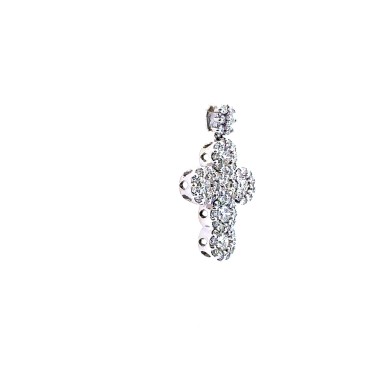 Ciondolo Croce Magic con Diamanti Naturali 0,72 ct F VS in Oro Bianco