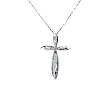 Collana con Croce e Diamanti 0,14 ct