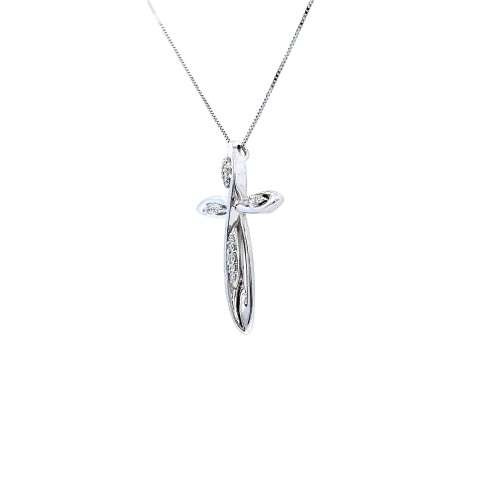 Collana con Croce e Diamanti 0,14 ct