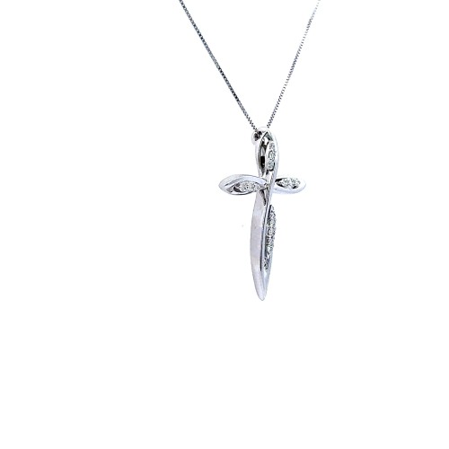 Collana con Croce e Diamanti 0,14 ct