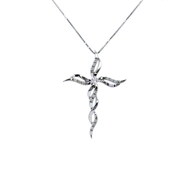 Collana con Croce di Diamanti 0,08 ct